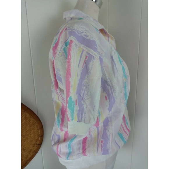 Lind Clare Pastel Button Polo Short Sleeve Top - Picture 3 of 7